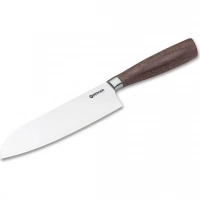 Кухонный нож Boker Core Santoku, сталь X50CrMoV15, рукоять орех купить в Новосибирске