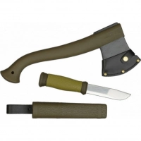 Набор Morakniv Outdoor Kit MG, нож Morakniv 2000 сталь Sandvik 12C27, цвет зеленый + топор купить в Новосибирске