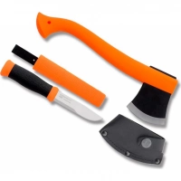 Набор Morakniv Outdoor Kit Orange, нож Morakniv 2000 нержавеющая сталь, цвет оранжевый + топор купить в Новосибирске