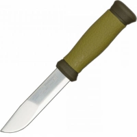 Нож с фиксированным лезвием Morakniv 2000, сталь Sandvik 12C27, рукоять пластик/резина, зеленый купить в Новосибирске