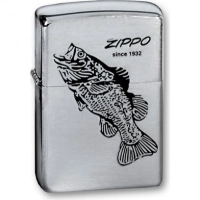 Зажигалка ZIPPO Black Bass Brushed Chrome, латунь с никеле-хром. покрыт., серебр., матов., 36х56х12мм купить в Новосибирске